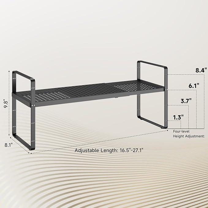 Hole Pattern Expandable Shelf Organizer,2Pack 8.1