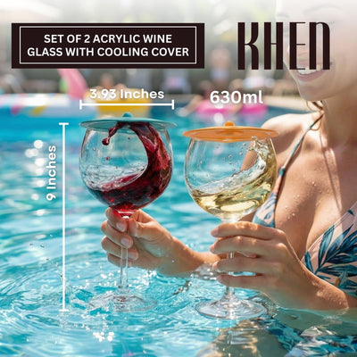 Floating Wine Glasses for Pool with Lids (Set of 2) – 21oz