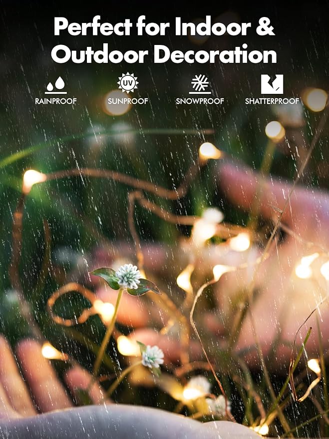 Twinkle Star 2 Pack Solar String Lights Outdoor, Total 80 FT 240 LED Solar Fairy Lights Outside Waterproof 8 Modes, Christmas Tree Light for Patio Garden Party Backyard Wedding Decor Warm White