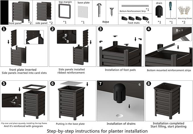 Aluminum Outdoor Planter - 19.68