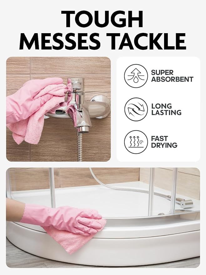 Fantasticlean Microfiber Cleaning Cloth Roll -75 Pack, Tear Away Microfiber Towels, 12