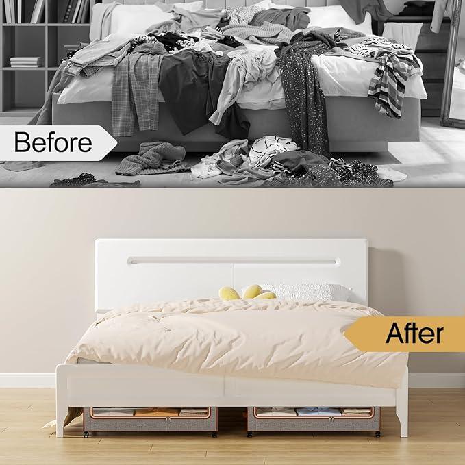 Yecaye Under Bed Storage with Wheels, 2 Pack Under Bed Storage Containers with Clear Lids & Label, XXL Large Lapacity Rolling Under Bed Drawers for Clothes, Shoes, Blankets