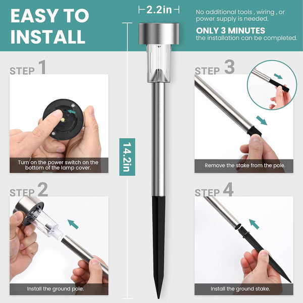 24 Pack Solpex Led Solar Outdoor Lights Pathway