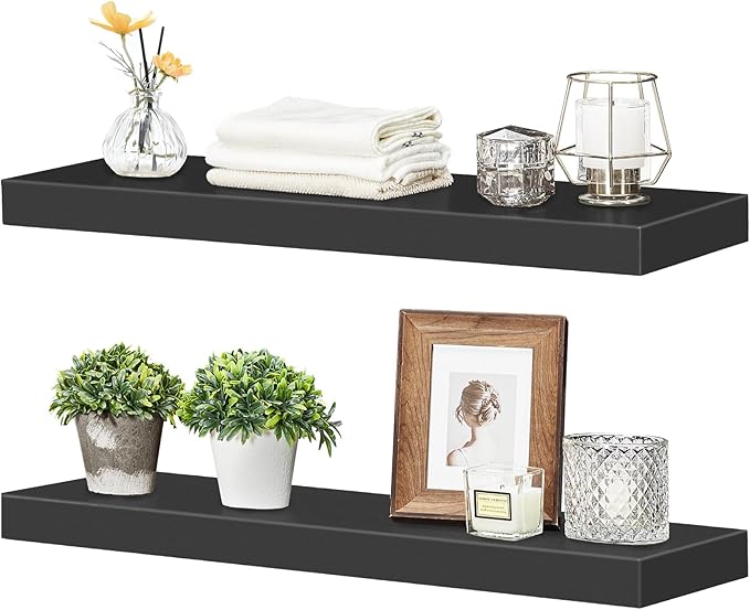HOOBRO Floating Shelves for Wall, Wall Mounted Shelf Set of 2, 23.6