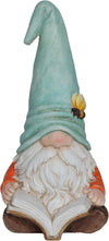 Alpine Corporation MCC844 Indoor/Outdoor Gnome Reading a Book Garden Statue, Charming Gnome Statue with Hat, 20