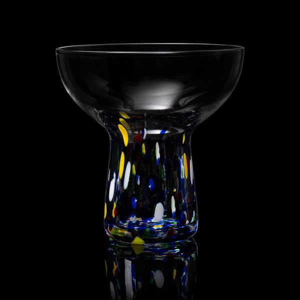 Stemless Margarita Glass – Set of 2-14OZ Luxury Hand Blown Confetti Margaritas, for Cocktails, Water, Wine, Dessert, Martini & Champagne Glasses Cinco de Mayo, Hand Blown Glass - Mexican Confetti