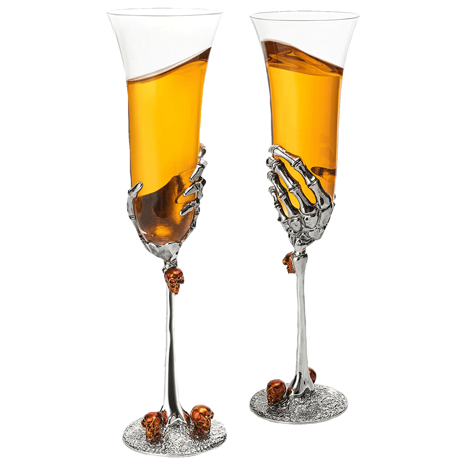The Wine Savant Stemmed Single Skeleton Champagne Glasses Single Glass 7oz Skeleton Glasses 9