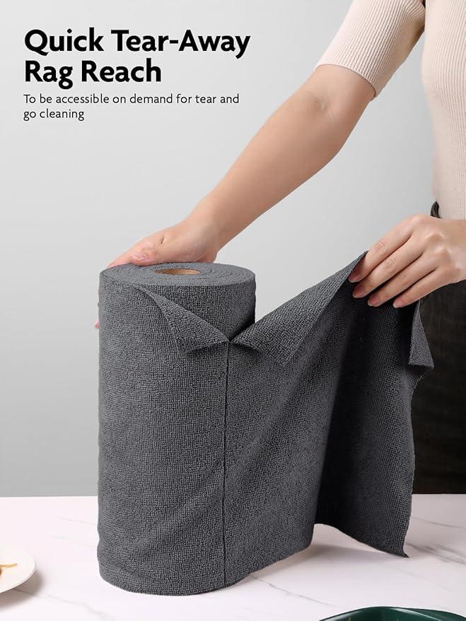 Fantasticlean Microfiber Cleaning Cloth Roll -40 Pack, Tear Away Microfiber Towels, 12