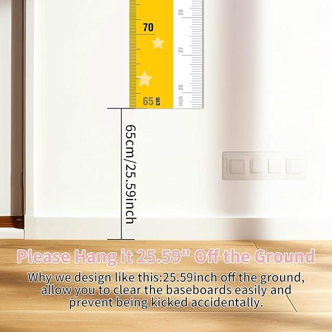 Kids Growth Chart Height Measure Wall Decal Animal Alphabet Stickers Giraffe Design Removable Wall Decorations