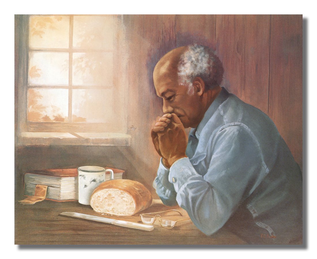 African American Wall Art – Black Faith Art Print | Man Praying 8x10 Lithograph