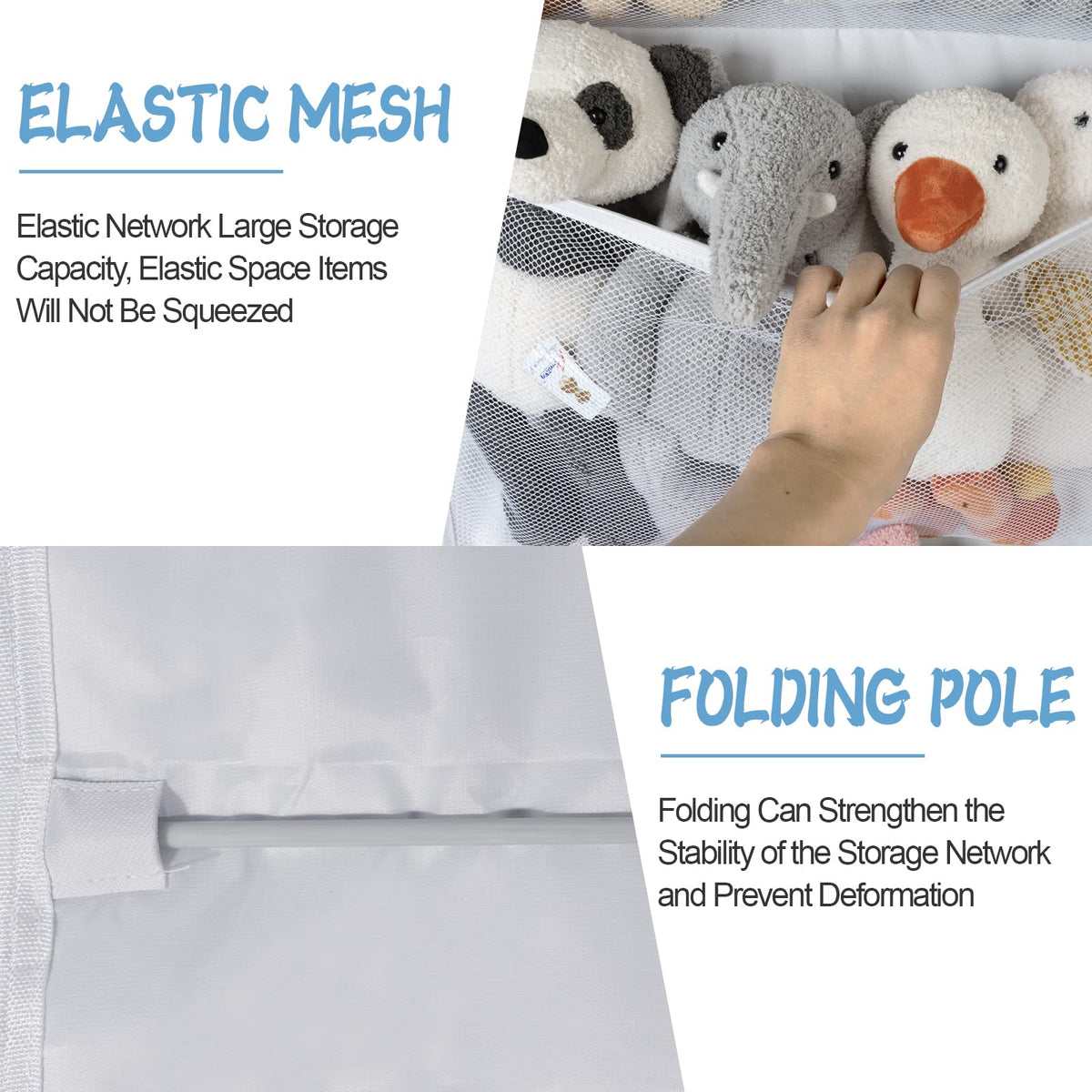 Over The Door Stuffed Animal Storage Organizer, Plus Size, White