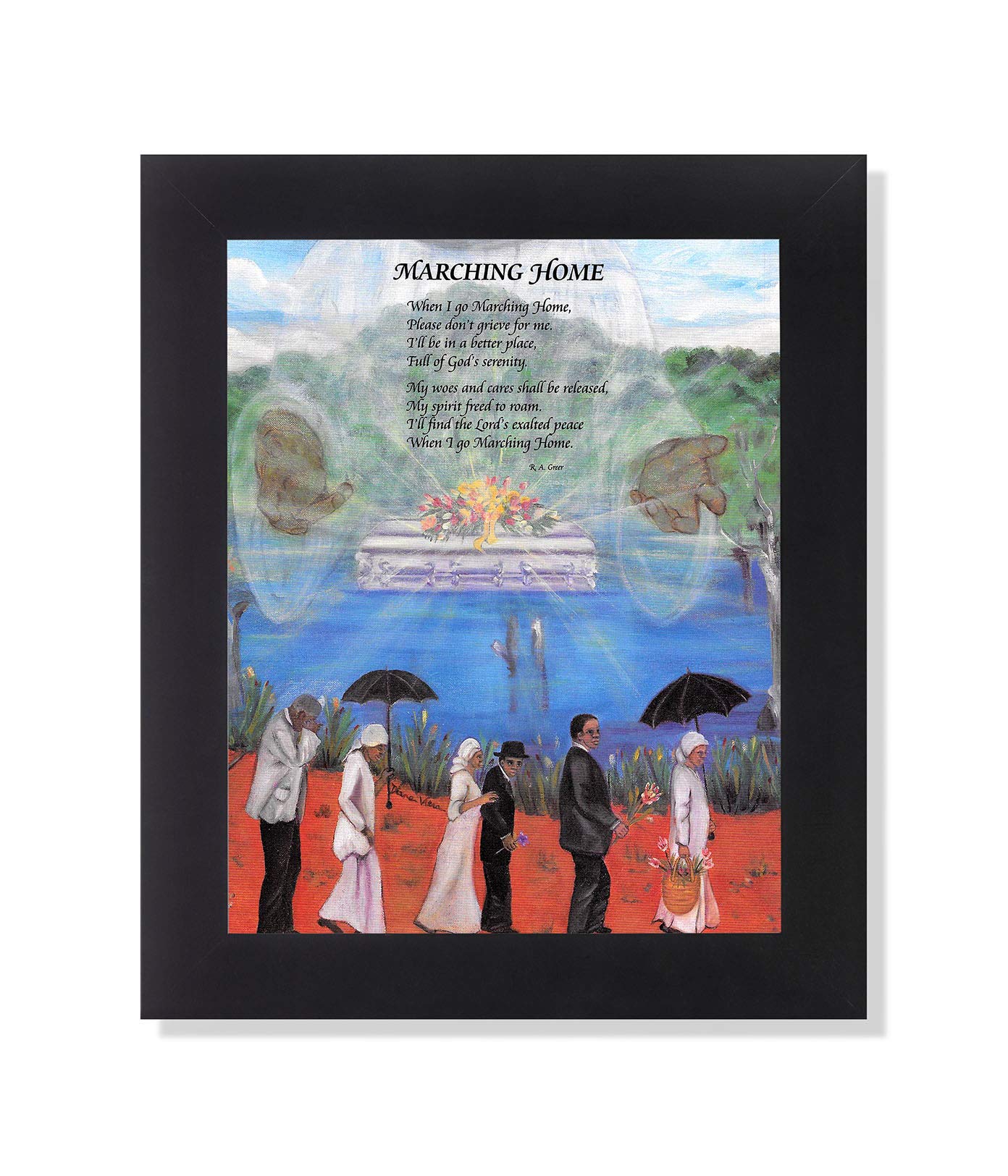 Black Framed Art Print – African American Funeral Home 8x10 Wall Art