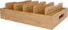 Natural Bamboo Storage Tray with 5 Custom Dividers, Deep Drawer Organizer for Kitchen, Small Cabinets, Home Office & Living Room