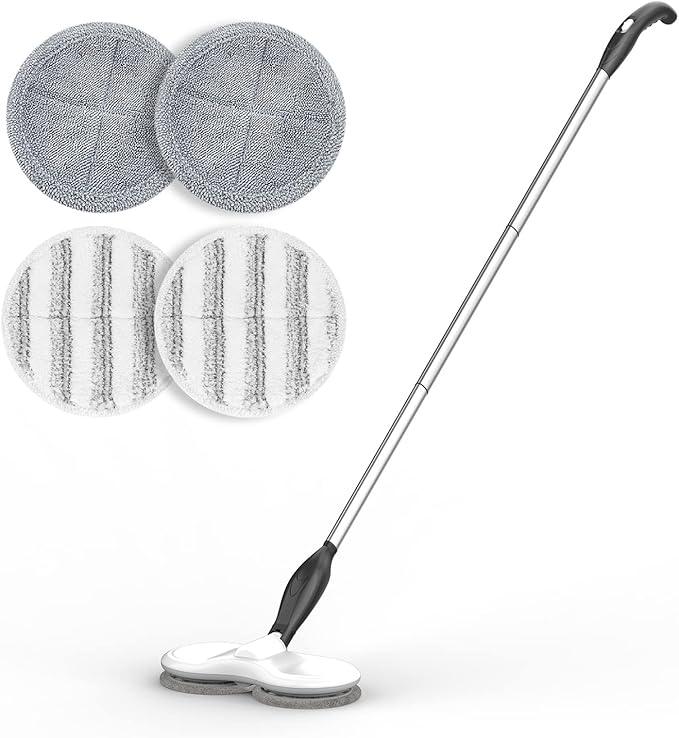Electric Mop for Floor Cleaning, As Seen On TV, Cordless Spin Mopper Motorised Electric Mops for Hardwood Tile Laminate Floor Daily Light Cleaning (No Water Tank)