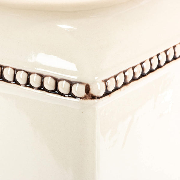 Acanthus Stoneware Square Canister, 15