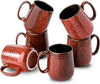 Hasense Coffee Mugs Set of 6, 15 Ounce Ceramic Coffee Cups Set with Handle,Porcelain Tea Mug for Kitchen, Red Cup for Tea,Cocoa,Dishwasher and Microwave Safe