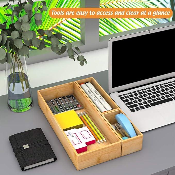 Bathroom Vanity Tray Organizer Bamboo, Small Wood Tray for Bathroom Counter Kicthen Drawer, Rectangular Toilet Paper Storage Basket Box, Guest Sink Tray Decor, Bathroom Accessories 15