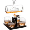 Wine & Whiskey Decanter Set 1100ml by The Wine Savant with 4 Whiskey Glasses, Drink Dispenser Scotch, Bourbon, Brandy Home Office Apartment Decor, Gifts - Dallas, Memphis, New York & Los Angeles Gifts