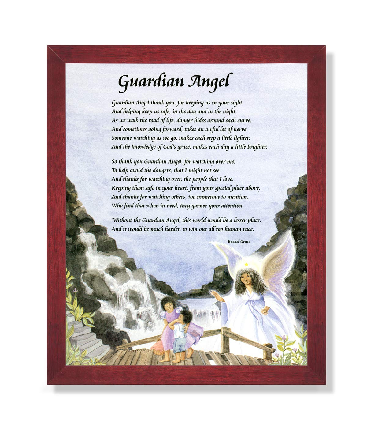 Guardian Angel Art Print – Framed Wall Art With Protective Glass & Solid Wood Frame