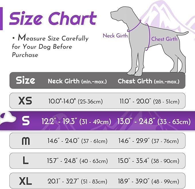 Eagloo Dog Harness Small Sized Dog, No Pull Service Vest with Reflective Strips and Control Handle, Adjustable and Comfortable for Walking, No Choke Pet Harness with 2 Metal Rings, Purple, S