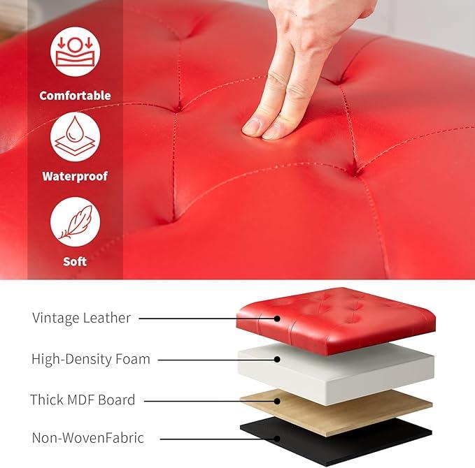 Joveco Leather Storage Ottoman, 24