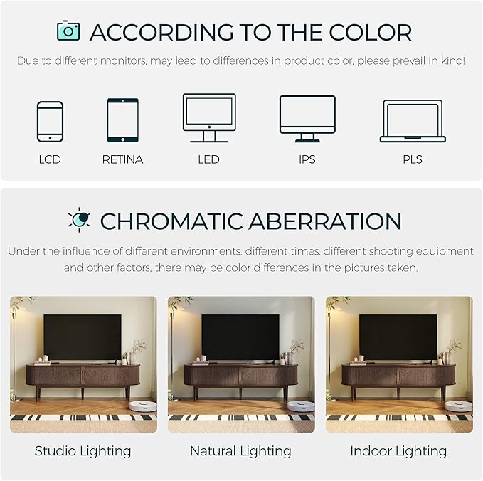LINSY HOME Fluted TV Stand for 75