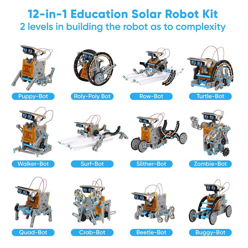STEM Solar Robot Kit, Build 12 Solar-Powered Robots, Ages 8-13