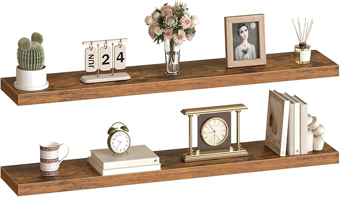 HOOBRO Floating Shelves for Wall, Wall Mounted Shelf Set of 2, 55