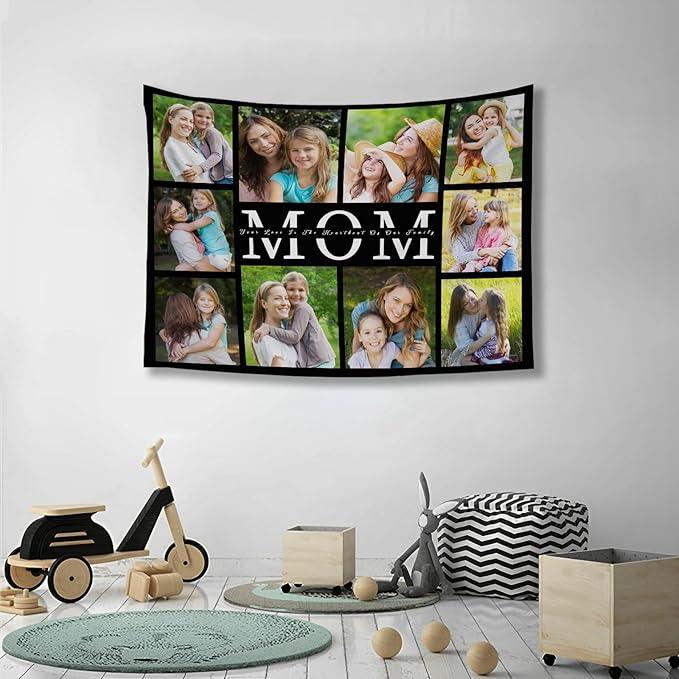 Custom Tapestry For Wall Bedroom Custom Backdrop Personalized Image Text Photo Customized Funny Tapestry Banners And Signs Mother's Day Horizontal Tapestrys