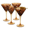Tortoise Leopard Print Martini 9oz - Set of 4, 7.1