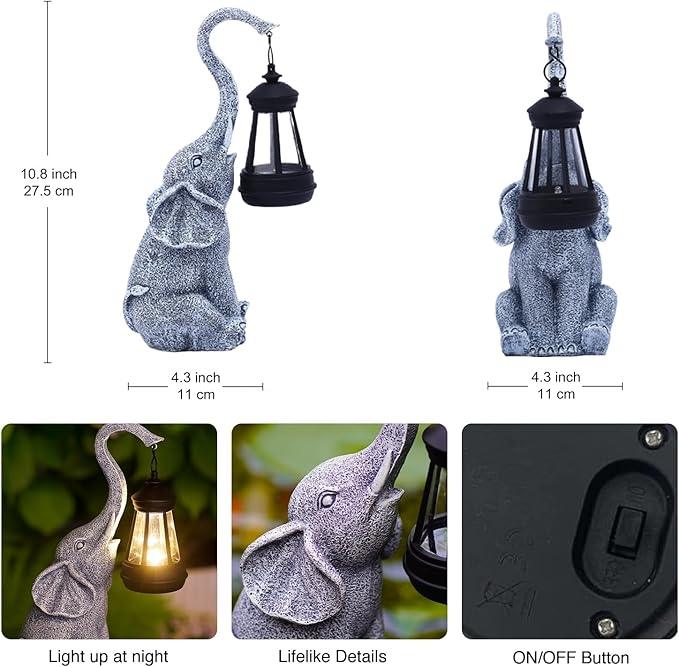 Goodeco Elephant Statue for Garden Decor with Gift Appeal - Ideal Gifts for Women, Mom or Birthdays, Beautifully Crafted Outdoor & Home Decor to Wow Your Guests (11