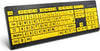 Large Print Keyboard for Seniors with High Contrast Yellow Keys, Wired USB, Low Vision