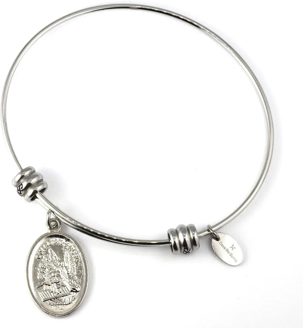 Archangel Michael | Protection Bracelets for Women Stainless Steel St Michael Bangle of Religious Jewelry for Women of Saint Michael or San Miguel Arcangel Protection Bracelet for Men and Women - Gifts for You 'n Me