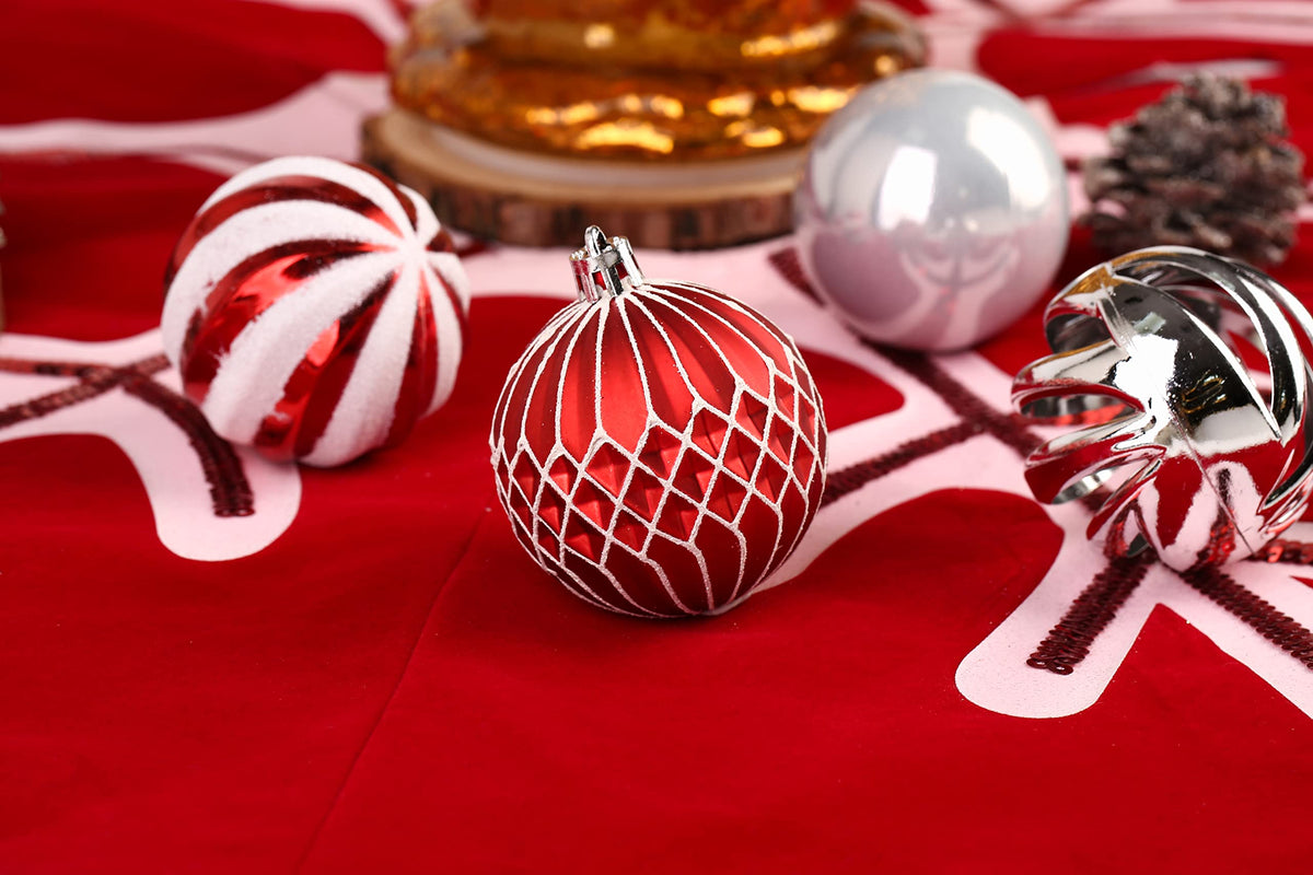 Used - 24 Pcs 2.36 in Shatterproof Christmas Ball Ornaments, Glitter