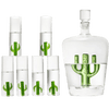 Tequila Decanter Set with Cactus Decanter and 6 Cactus Shot Glasses Set, Perfect for Holiday Gifts for Tequila Lovers, 25 Ounce Bottle, 3 Ounce Shot Glasses Cinco De Mayo, Reposado Gift (Cactus)
