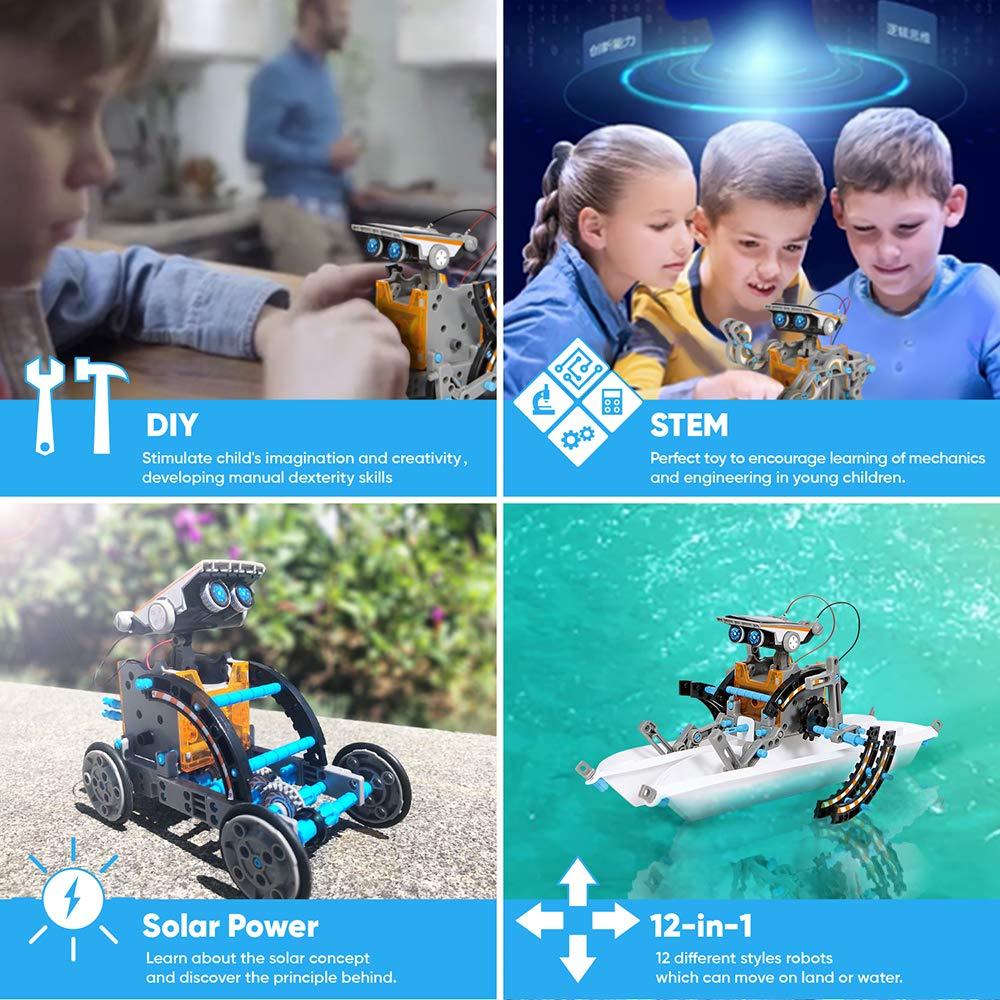 STEM Solar Robot Kit, Build 12 Solar-Powered Robots, Ages 8-13