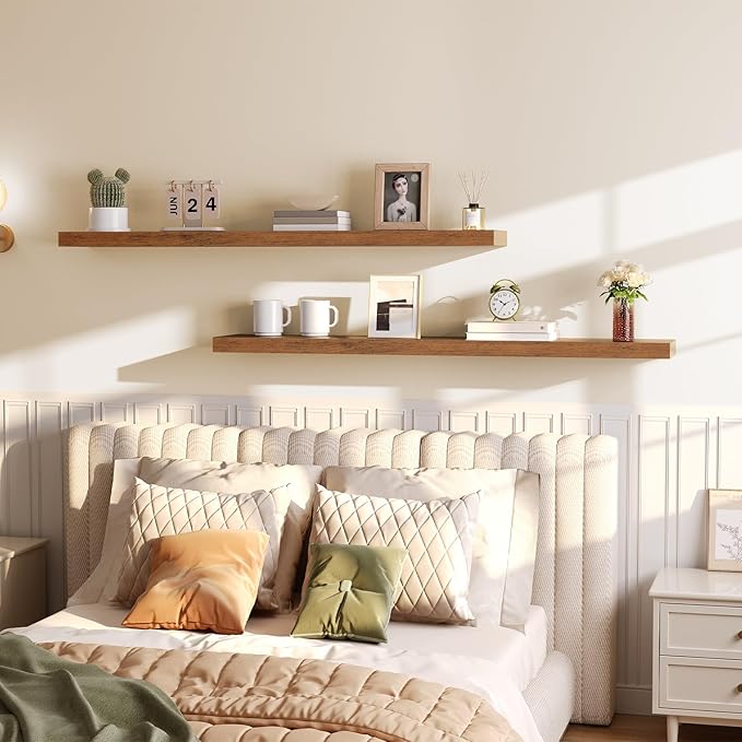 HOOBRO Floating Shelves for Wall, Wall Mounted Shelf Set of 2, 55