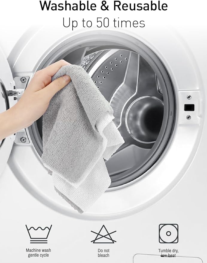Fantasticlean Microfiber Cleaning Cloth Roll -75 Pack, Tear Away Microfiber Towels, 12