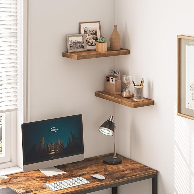 HOOBRO Floating Shelves for Wall, Wall Mounted Shelf Set of 2, 15.7