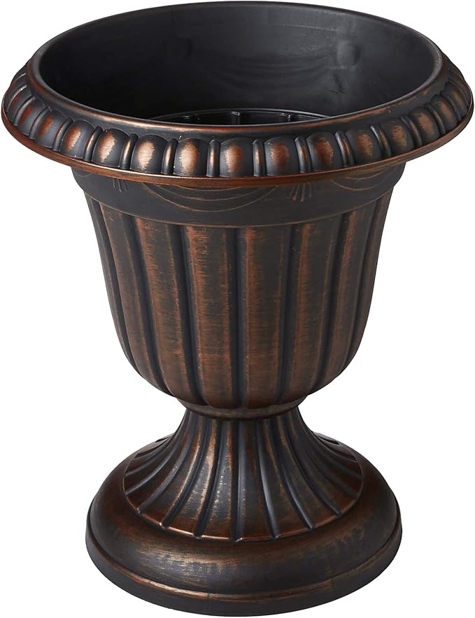PL10CP Classic Traditional Plastic Urn Planter Indoor/Outdoor, 15