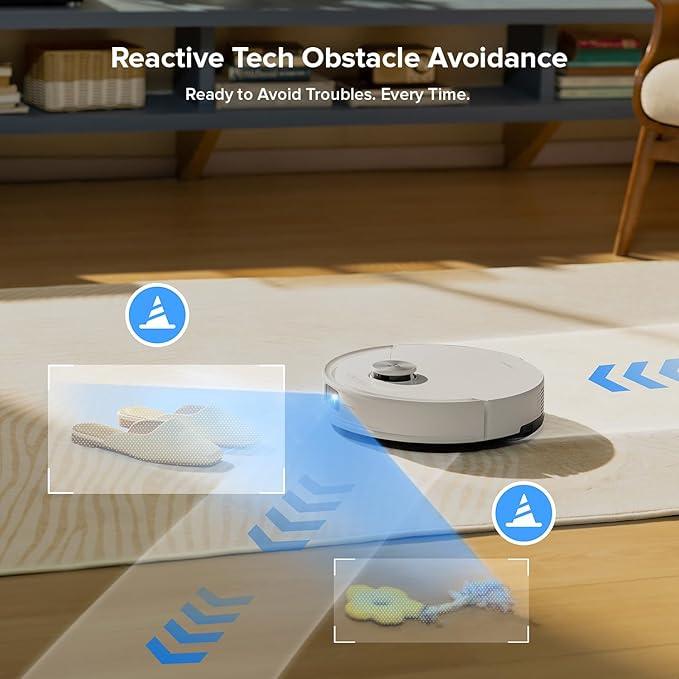 roborock Q10 S5+ Robot Vacuum and Mop with Self-Emptying, 10,000Pa Suction, Upgraded from Q8 max+, Obstacle Avoidance, Sonic Mopping, Dual Anti-Tangle Design, Auto Mop Lifting, Ideal for Pet Hair
