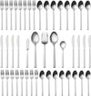 Alata Cube 45-Piece Forged Stainless Steel Flatware Set Cutlery Set,Service for 8,Silver Finish,Dishwasher Safe