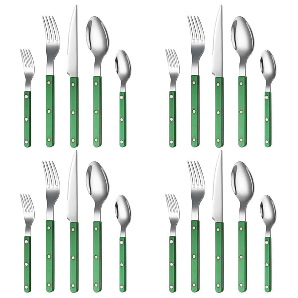 Khen Green Cutlery Set of 20 –18/8 Stainless Steel Flatware