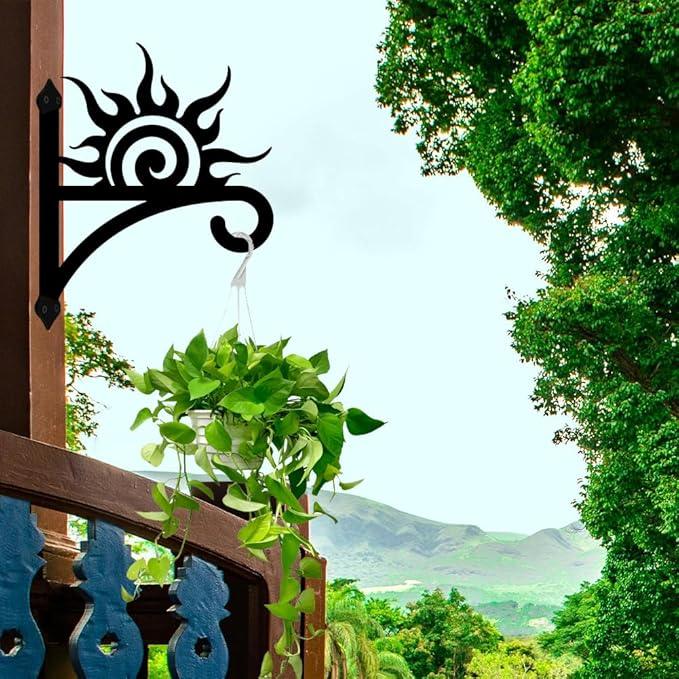peacoblue Iron Plant Hangers Hooks Sunrise for Outdoor Indoor Hanging Plants Flower Fern Pots Lantern Bird Feeder Wind Chimes, 12