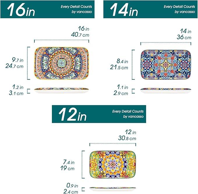 vancasso Serving Platters Set of 3, 16