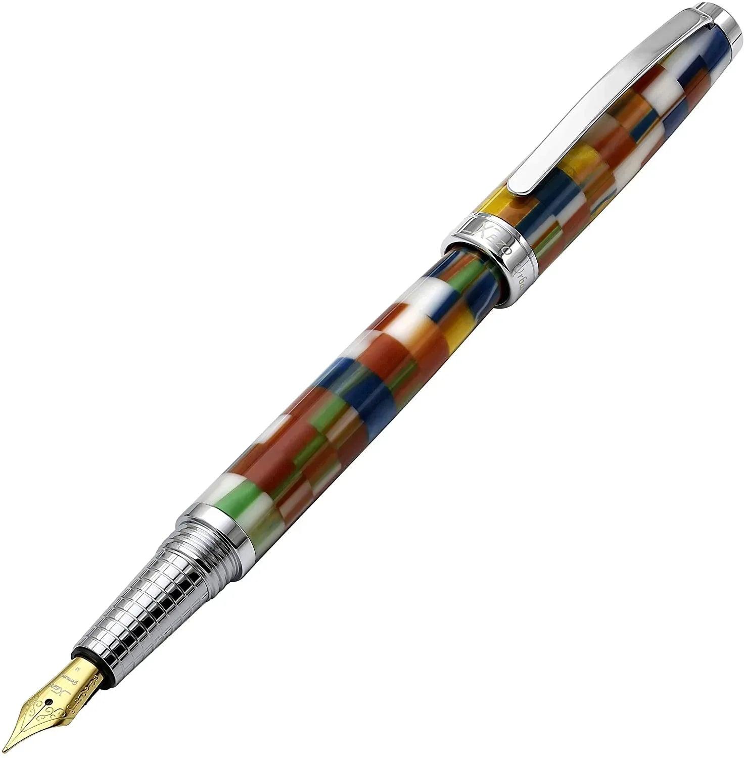 Urbanite II Acrylic & Brass Fountain Pen (Medium Nib) - Jazzy Multicolor - Gifts for You 'n Me