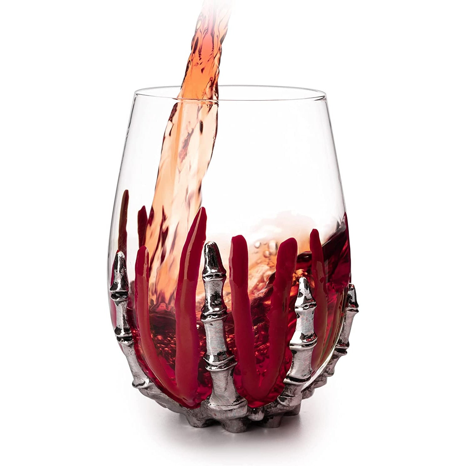 Skeleton Wine Glass, Bloody Hand Wine Skull Glass - 12oz Skeleton Glasses 5