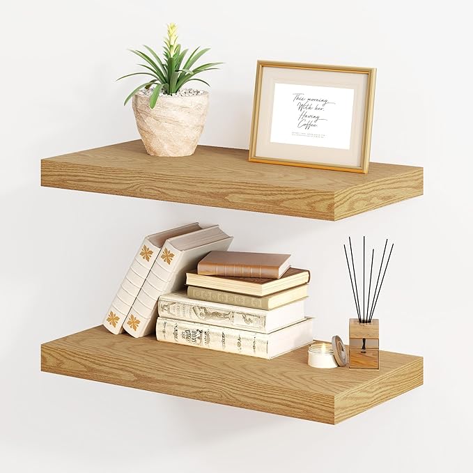 Fun Memories Floating Shelves for Wall, 8 Inch Deep Floating Wall Shelf, 16