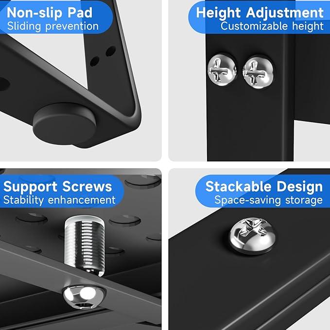 Expandable Cabinet Shelf Organizers, Kitchen Small Stand Rack Organization for Countertop Cupborad Pantry, Black 1 Pack