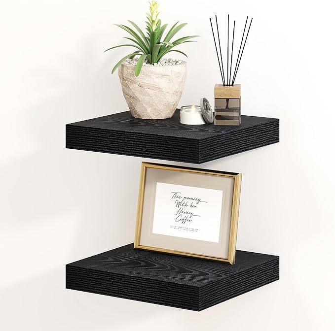 Fun Memories Black Floating Shelves 8 Inch Long, 8